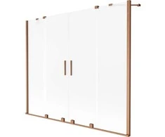 Vonios sienelė Mexen Velar Duo, 170 x 150 cm, Brushed copper/matinis stiklas