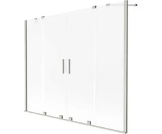 Vonios sienelė Mexen Velar Duo, 170 x 150 cm, Brushed nickel/matinis stiklas