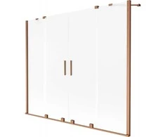 Vonios sienelė Mexen Velar Duo, 180 x 150 cm, Brushed copper/matinis stiklas