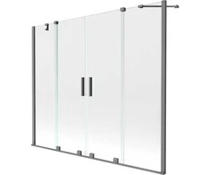 Vonios sienelė Mexen Velar Duo, 180 x 150 cm, Gun metal/Transparent