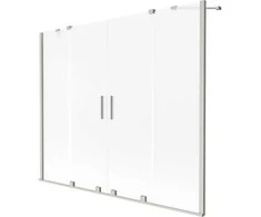 Vonios sienelė Mexen Velar Duo, 200 x 150 cm, Brushed nickel/matinis stiklas