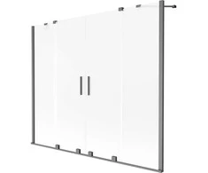Vonios sienelė Mexen Velar Duo, 200 x 150 cm, Brushed gun pilka/matinis stiklas