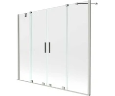 Vonios sienelė Mexen Velar Duo, 200 x 150 cm, Brushed nickel/Transparent