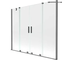 Vonios sienelė Mexen Velar Duo, 200 x 150 cm, Gun metal/Transparent