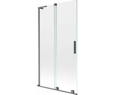 Vonios sienelė Mexen Velar L, 100 x 150 cm, Brushed gun pilka/Transparent