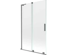 Vonios sienelė Mexen Velar L, 110 x 150 cm, Gun metal/Transparent