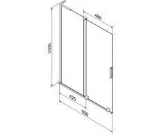 Vonios sienelė Mexen Velar L, 90 x 150 cm, Brushed gun pilka/Transparent
