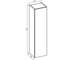 Vonios spintelė Besco Akya Classic, 130 x 33 x 30 cm, Gun Metal Glossy