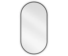 Vonios veidrodis Mexen Loft Oval, 80 x 40 cm, Juodas