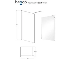 Walk-In dušo sienelė Besco Eco-N, 90 x 195 cm