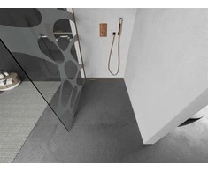 Walk-in dušo sienelė Mexen Kioto, Baltas pattern/Rose Gold, 140 x 200 cm