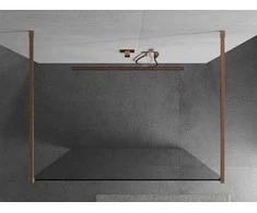 Walk-in dušo sienelė Mexen Kioto, Brushed copper, skaidrus stiklas, 170 x 200 cm