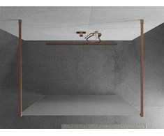 Walk-in dušo sienelė Mexen Kioto, Brushed copper, matinis stiklas, 110 x 200 cm
