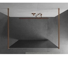 Walk-in dušo sienelė Mexen Kioto, Brushed copper, veidrodinis stiklas, 100 x 200 cm
