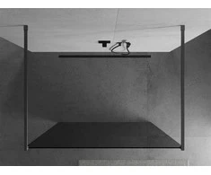 Walk-in dušo sienelė Mexen Kioto, Brushed gun pilka, grafito stiklas, 120 x 200 cm