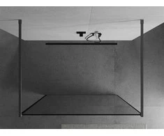 Walk-in dušo sienelė Mexen Kioto, Brushed gun pilka, juodas raštas, 150 x 200 cm