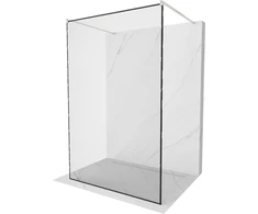 Walk-in dušo sienelė Mexen Kioto, Brushed nickel, juodas raštas, 160 x 200 cm