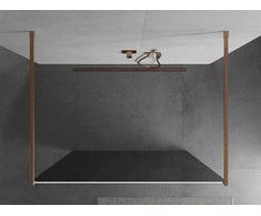 Walk-in dušo sienelė Mexen Kioto, Brushed copper, grafito stiklas, 120 x 200 cm
