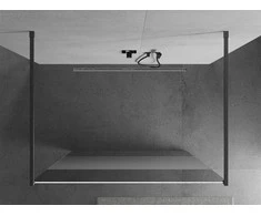 Walk-in dušo sienelė Mexen Kioto, Brushed gun pilka, pusiau matinis stiklas, 130 x 200 cm
