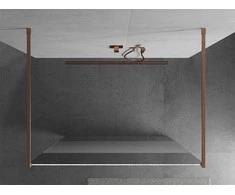 Walk-in dušo sienelė Mexen Kioto, Brushed copper, pusiau matinis stiklas, 120 x 200 cm