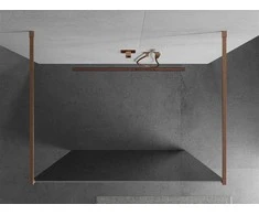 Walk-in dušo sienelė Mexen Kioto, Brushed copper, veidrodinis stiklas, 120 x 200 cm