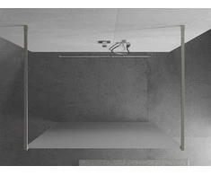 Walk-in dušo sienelė Mexen Kioto, Brushed nickel, matinis, 140 x 200 cm