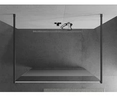 Walk-in dušo sienelė Mexen Kioto, Brushed gun pilka, pusiau matinis stiklas, 120 x 200 cm