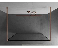 Walk-in dušo sienelė Mexen Kioto, Brushed copper, juodas raštas, 140 x 200 cm