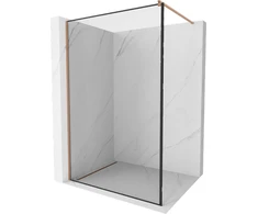 Walk-in dušo sienelė Mexen Kioto, Brushed copper, juodas raštas, 60 x 200 cm