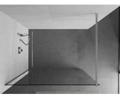 Walk-in dušo sienelė Mexen Kioto, Brushed nickel, skaidrus stiklas, 155 x 200 cm