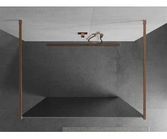 Walk-in dušo sienelė Mexen Kioto, Brushed copper, veidrodinis stiklas, 130 x 200 cm