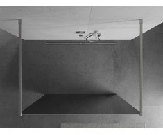 Walk-in dušo sienelė Mexen Kioto, Brushed nickel, veidrodinis stiklas, 100 x 200 cm