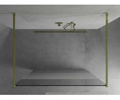 Walk-in dušo sienelė Mexen Kioto, Gold, pusiau matinė, 140 x 200 cm
