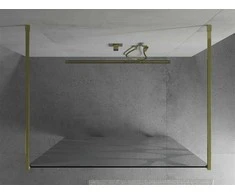 Walk-in dušo sienelė Mexen Kioto, Gold/Baltas pattern, 140 x 200 cm