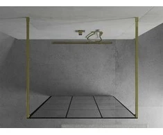 Walk-in dušo sienelė Mexen Kioto, Gold/Juodas pattern, 130 x 200 cm