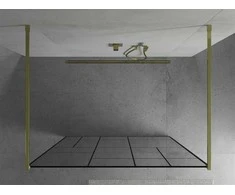 Walk-in dušo sienelė Mexen Kioto, Gold/Juodas pattern, 110 x 200 cm