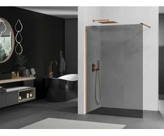 Walk-in dušo sienelė Mexen Kioto, grafitas, Rose Gold, 140 x 200 cm