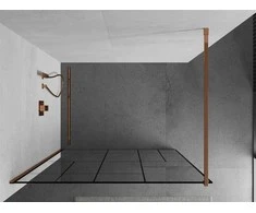 Walk-in dušo sienelė Mexen Kioto, Juodas pattern/Rose Gold, 130 x 200 cm
