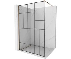 Walk-in dušo sienelė Mexen Kioto, Juodas pattern/Rose Gold, 70 x 200 cm