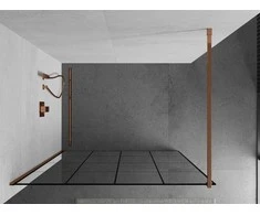 Walk-in dušo sienelė Mexen Kioto, Juodas pattern/Rose Gold, 130 x 200 cm
