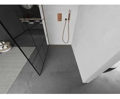 Walk-in dušo sienelė Mexen Kioto, Juodas pattern/Rose Gold, 70 x 200 cm