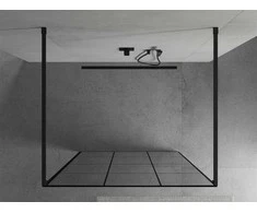 Walk-in dušo sienelė Mexen Kioto, Juodas/Juodas pattern, 130 x 200 cm