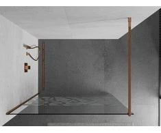 Walk-in dušo sienelė Mexen Kioto, pusiau matinė, Baltas pattern/Rose Gold, 80 x 200 cm