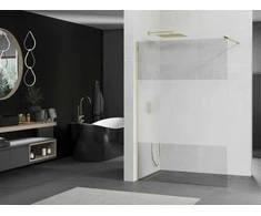 Walk-in dušo sienelė Mexen Kioto, pusiau matinė, Gold, 140 x 200 cm