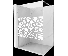 Walk-in dušo sienelė Mexen Kioto, pusiau matinė, Baltas pattern/Chrome, 70 x 200 cm