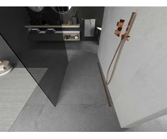 Walk-in dušo sienelė Mexen Kioto, Rose Gold, grafitas, 110 x 200 cm