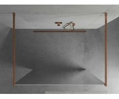 Walk-in dušo sienelė Mexen Kioto, Rose Gold, veidrodinė, 110 x 200 cm