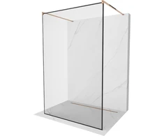 Walk-in dušo sienelė Mexen Kioto, Rose Gold, juodas raštas, 150 x 200 cm
