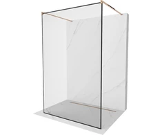 Walk-in dušo sienelė Mexen Kioto, Rose Gold, juodas raštas, 160 x 200 cm