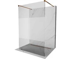 Walk-in dušo sienelė Mexen Kioto, Rose Gold, pusiau matinė, 140 x 200 cm